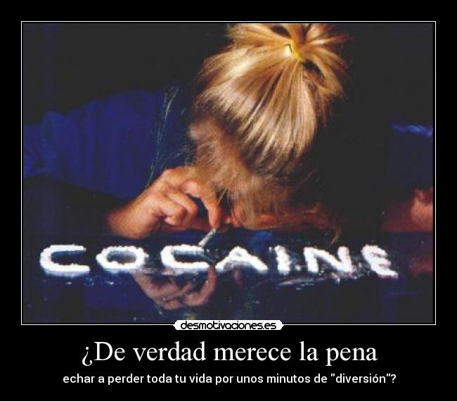 ¿De verdad merece la pena - echar a perder toda tu vida por unos minutos de diversión?