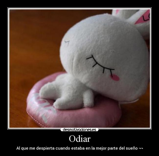 Odiar - Al que me despierta cuando estaba en la mejor parte del sueño ¬¬