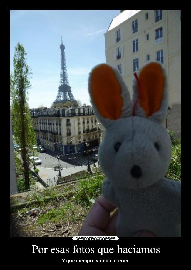 carteles conejo torre eiffel desmotivaciones