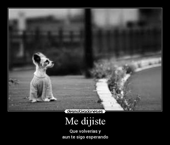 Me dijiste - Que volverías y
aun te sigo esperando