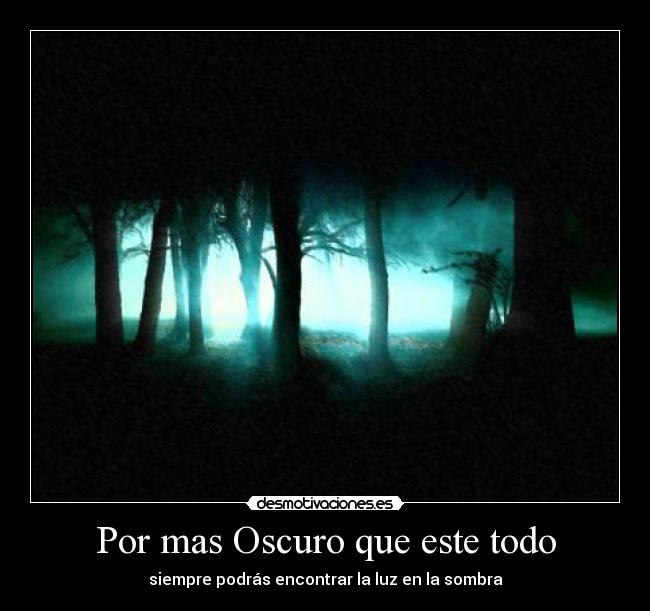 Por mas Oscuro que este todo - siempre podrás encontrar la luz en la sombra