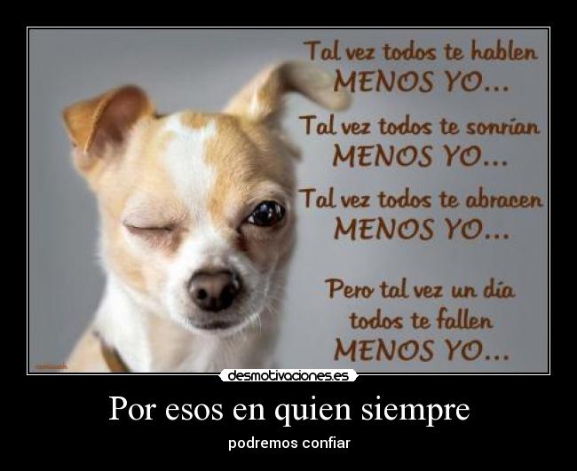 Por esos en quien siempre -