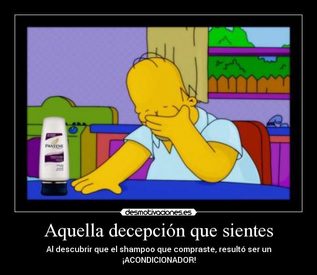 Aquella decepción que sientes -