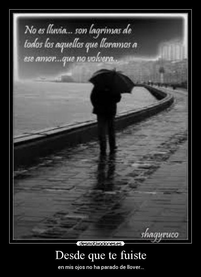 Desde que te fuiste - en mis ojos no ha parado de llover...