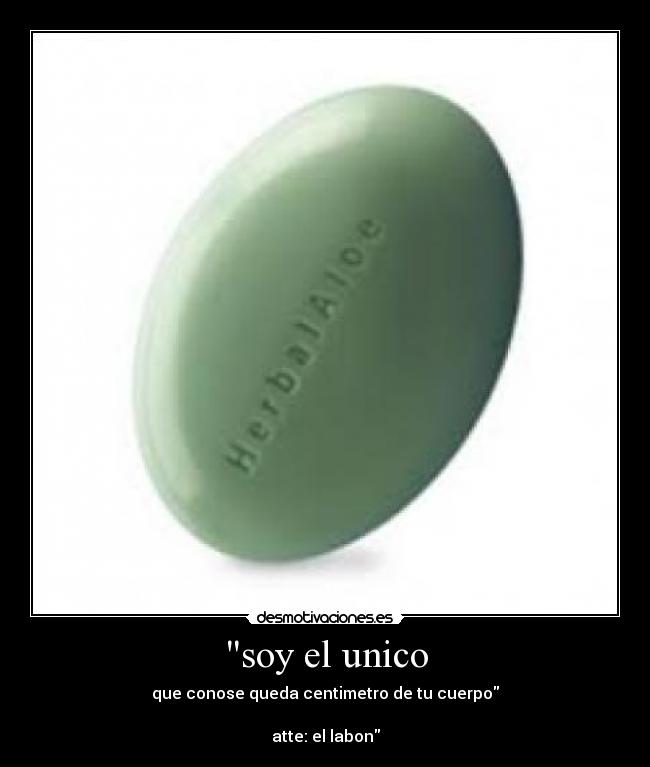 soy el unico - que conose queda centimetro de tu cuerpo
atte: el labon