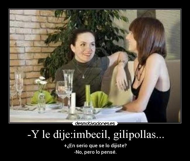 -Y le dije:imbecil, gilipollas... - 