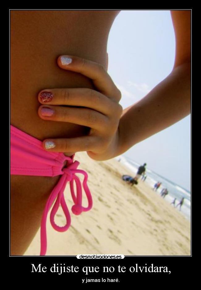Me dijiste que no te olvidara, - y jamas lo haré.