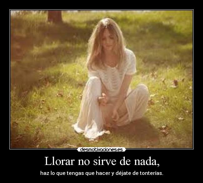 carteles llorar llorar sirve nada desmotivaciones