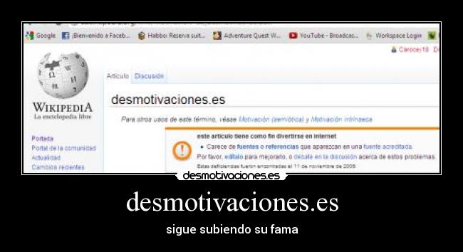 desmotivaciones.es - sigue subiendo su fama