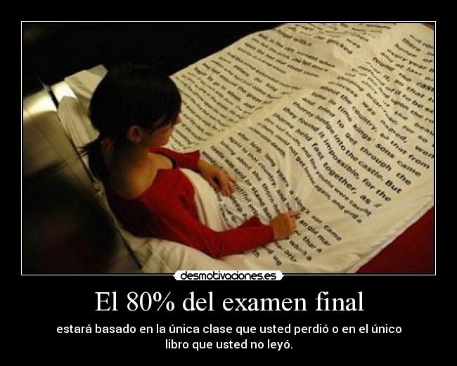 carteles examen final clase libro leer desmotivaciones