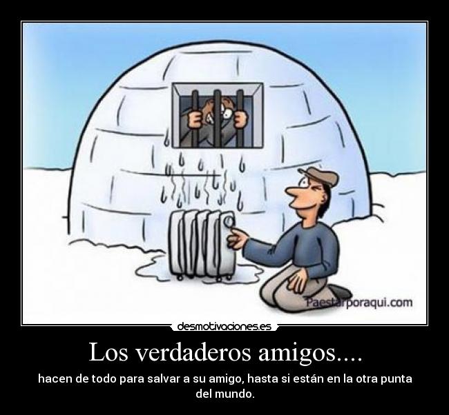 Los verdaderos amigos.... - hacen de todo para salvar a su amigo, hasta si están en la otra punta del mundo.