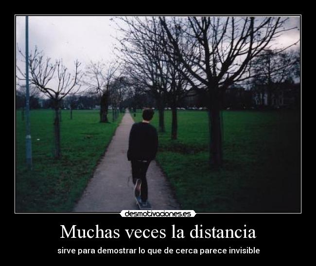 Muchas veces la distancia - sirve para demostrar lo que de cerca parece invisible