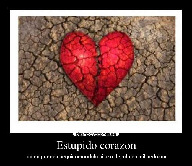 Estupido corazon - como puedes seguir amándolo si te a dejado en mil pedazos