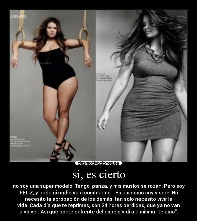 carteles gordita rellenita feliz amo represion desmotivaciones