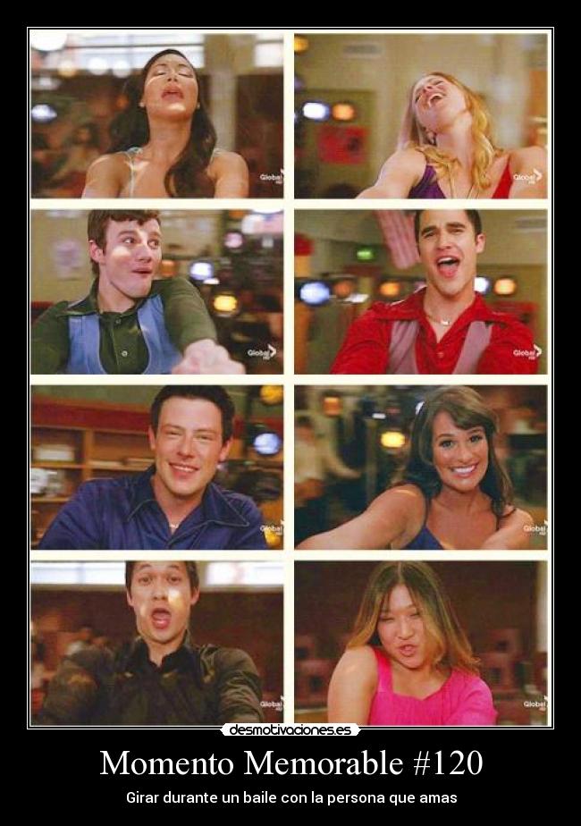 carteles glee saturday night baile momento memorable amor bailar girar desmotivaciones