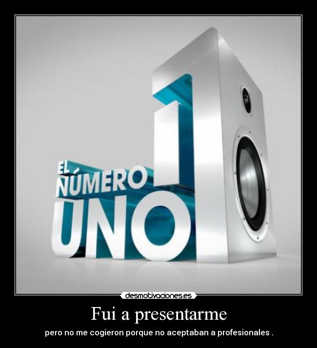 Fui a presentarme - pero no me cogieron porque no aceptaban a profesionales .