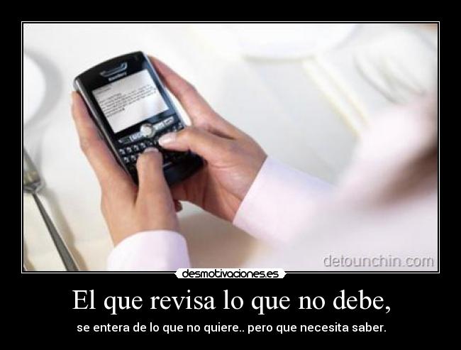 El que revisa lo que no debe, - 