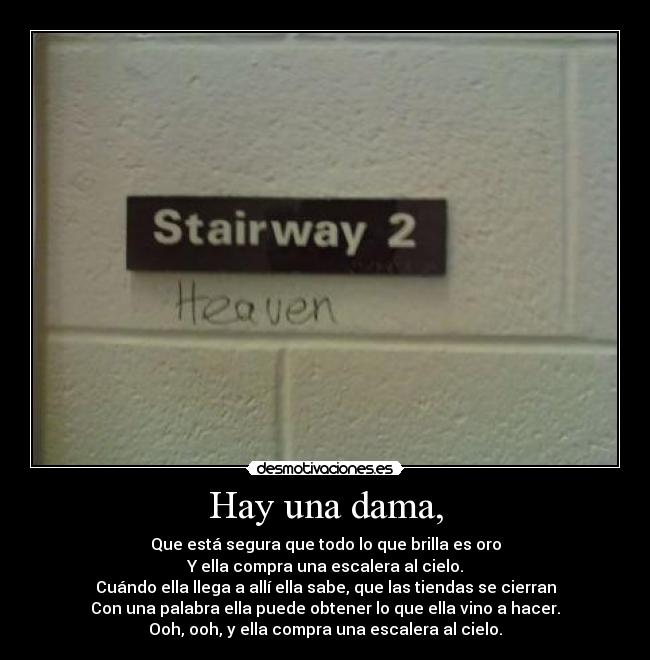 carteles primera estrofa escale cielo stairway heaven theoldschool desmotivaciones