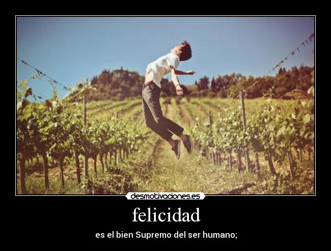 felicidad - es el bien Supremo del ser humano;