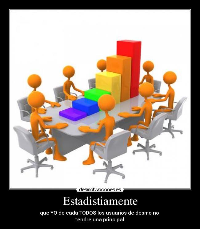 Estadistiamente - que YO de cada TODOS los usuarios de desmo no
tendre una principal.