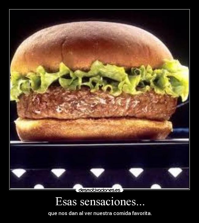 Esas sensaciones... - que nos dan al ver nuestra comida favorita.