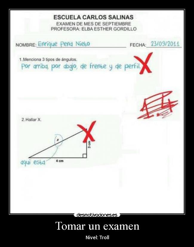 Tomar un examen - Nivel: Troll