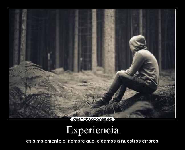 Experiencia - es simplemente el nombre que le damos a nuestros errores.