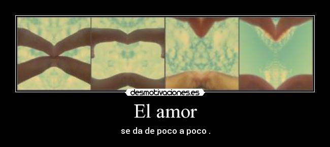 El amor - se da de poco a poco .