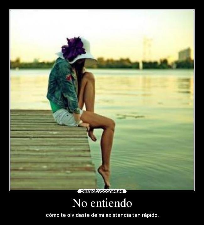 No entiendo - cómo te olvidaste de mi existencia tan rápido.