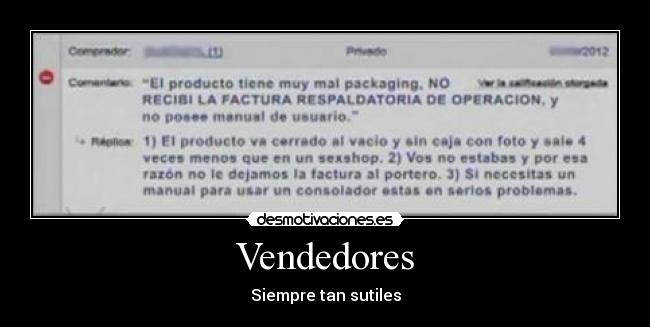 Vendedores - Siempre tan sutiles