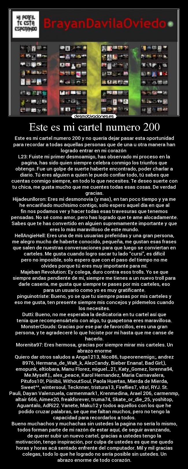 carteles muchas gracias todos quedar dificil avisarle cada uno desmotivaciones