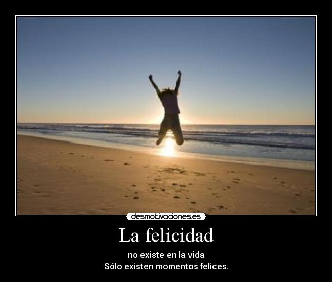 La felicidad - no existe en la vida
Sólo existen momentos felices.