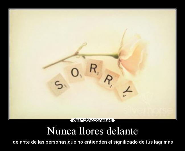 Nunca llores delante - 