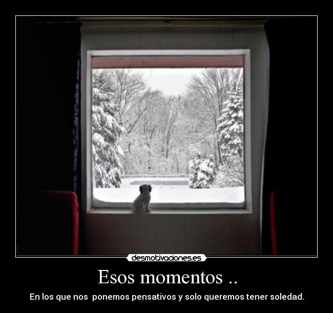 Esos momentos .. - En los que nos ponemos pensativos y solo queremos tener soledad.