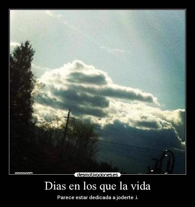Dias en los que la vida - Parece estar dedicada a joderte .i.