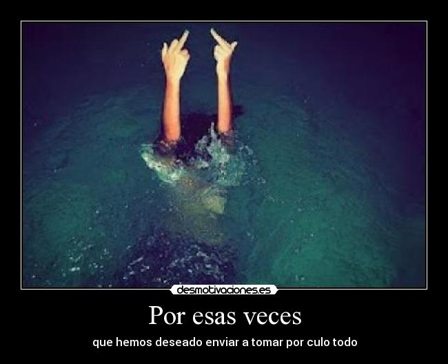 Por esas veces - que hemos deseado enviar a tomar por culo todo