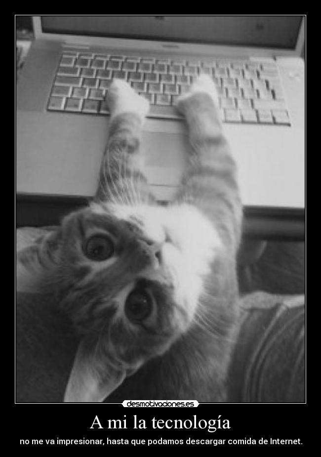 A mi la tecnología - no me va impresionar, hasta que podamos descargar comida de Internet.