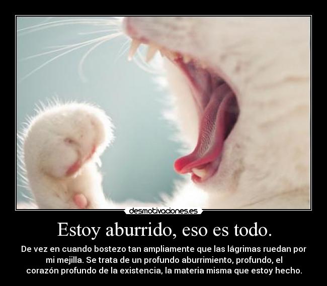 Estoy aburrido, eso es todo. -