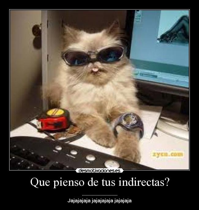 Que pienso de tus indirectas? - .............................
Jajajajaja jajajajaja jajajaja