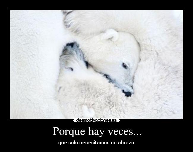 Porque hay veces... - que solo necesitamos un abrazo.