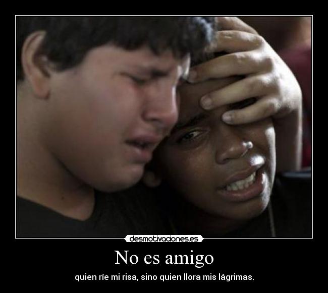 No es amigo - quien ríe mi risa, sino quien llora mis lágrimas.