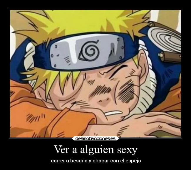 Ver a alguien sexy - correr a besarlo y chocar con el espejo