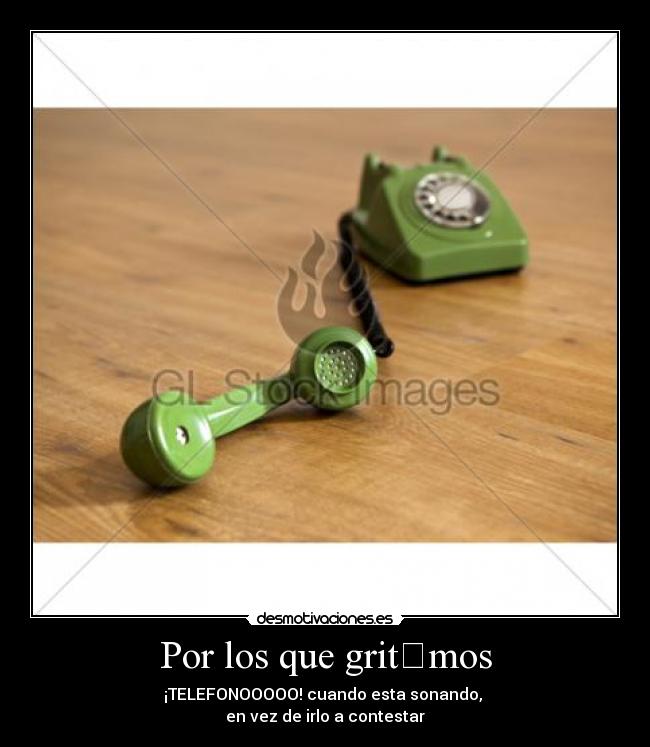 Por los que gritɑmos - ¡TELEFONOOOOO! cuando esta sonando,
en vez de irlo a contestar