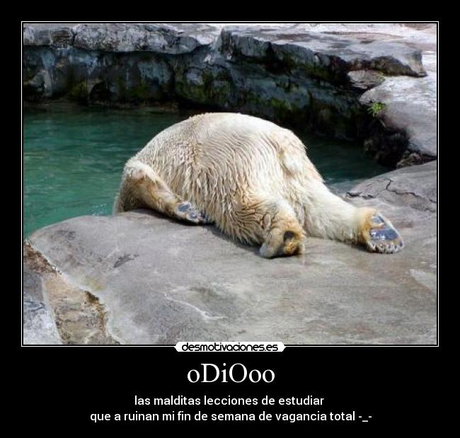 oDiOoo - las malditas lecciones de estudiar
que a ruinan mi fin de semana de vagancia total -_-