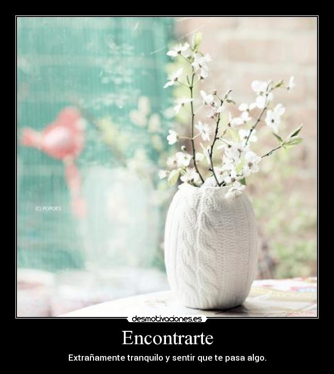 Encontrarte - Extrañamente tranquilo y sentir que te pasa algo.