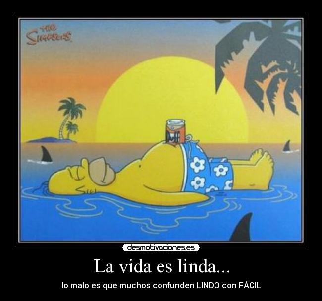 La vida es linda... - lo malo es que muchos confunden LINDO con FÁCIL