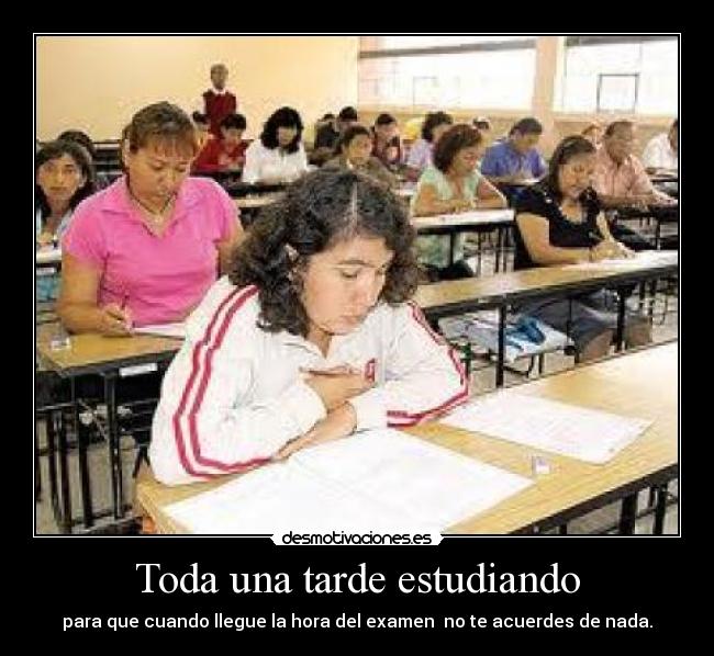 Toda una tarde estudiando -