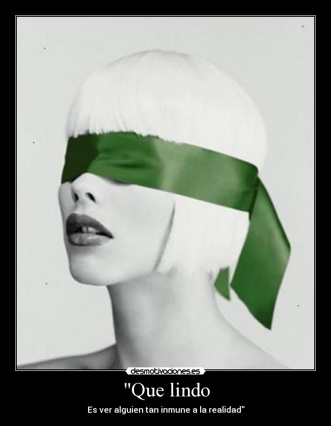 Que lindo - Es ver alguien tan inmune a la realidad