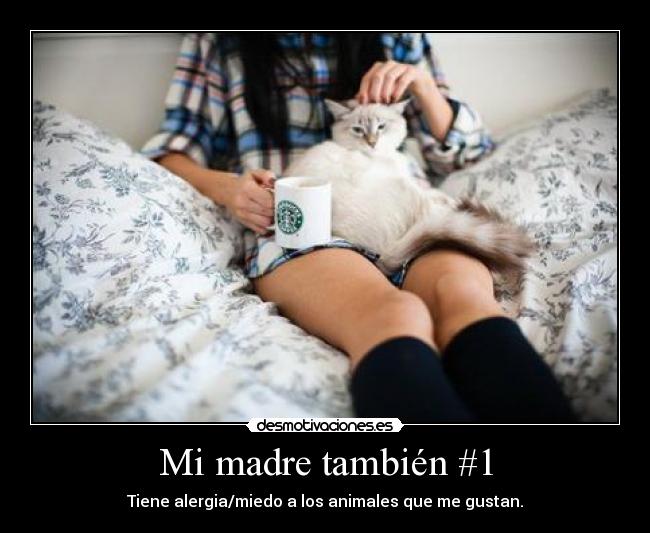 Mi madre también #1 - Tiene alergia/miedo a los animales que me gustan.