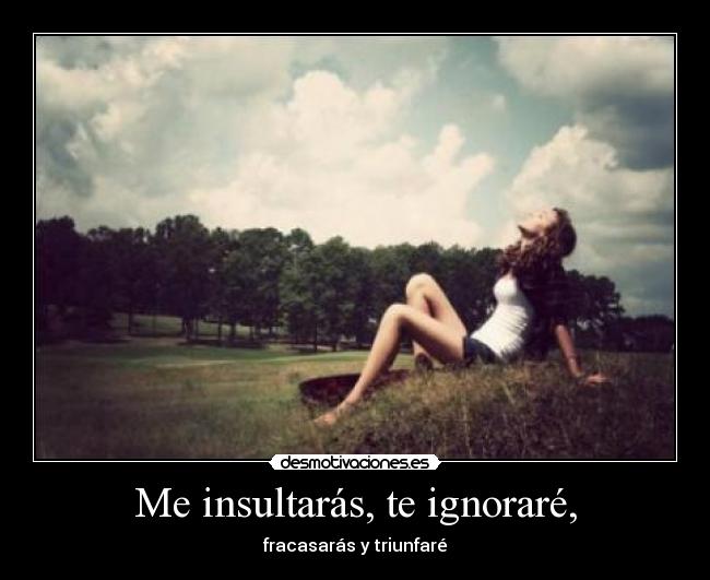 Me insultarás, te ignoraré, - 